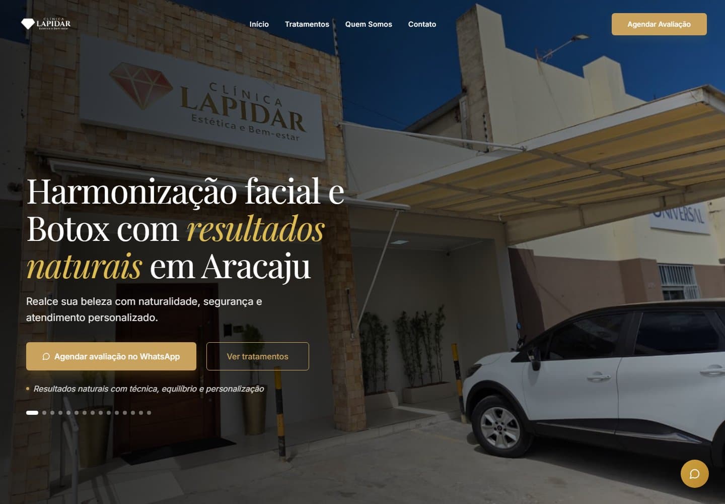 Published Clínica Lapidar page presenting the clinic and links to its treatments.